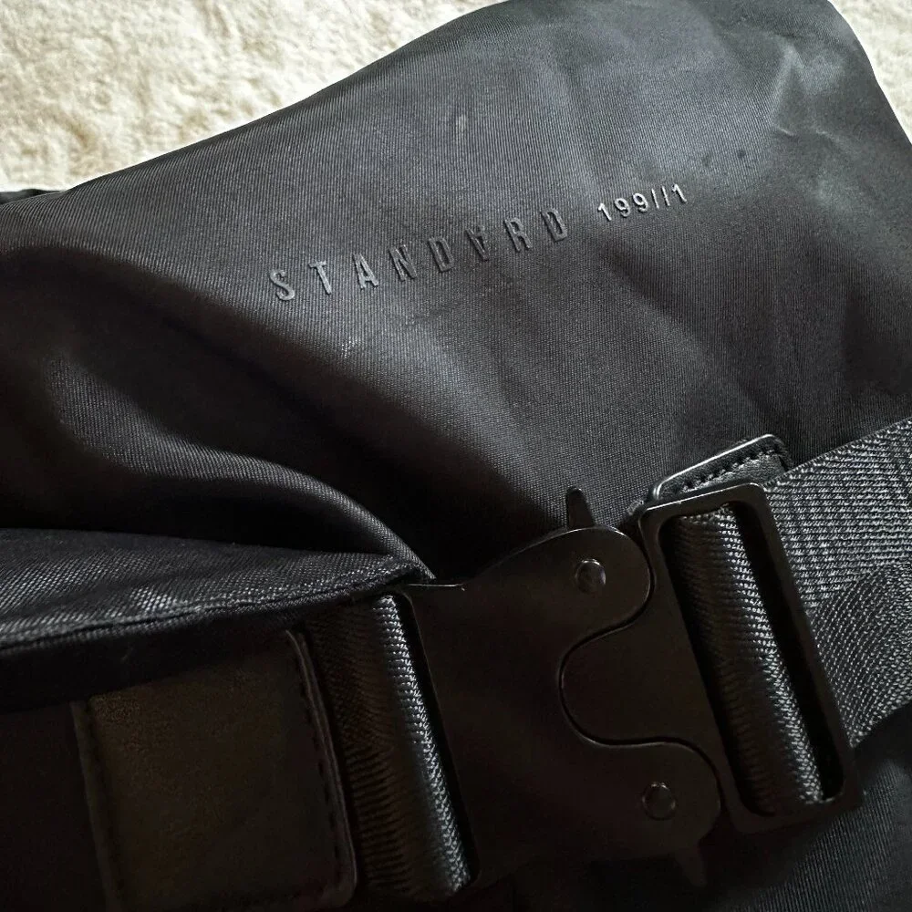 Standard 199//1 Mini Black Nylon Flap Backpack - Picture 5 of 16